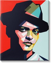 Canvas Wall Art, 16 X 20, Black, Bruno Mars Modern Pop Portrait Abstract - £36.86 GBP