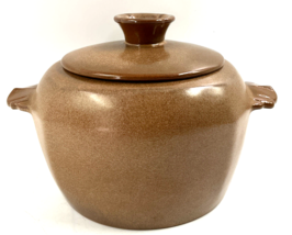 Vintage Frankoma 5W Plainsman Brown Covered Casserole Bean Pot With Lid ... - $59.39