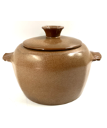 Vintage Frankoma 5W Plainsman Brown Covered Casserole Bean Pot With Lid ... - £46.51 GBP