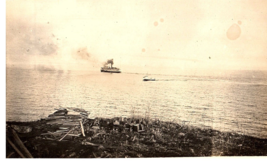 RPPC Postcard Boat on Water w Smoking Smoke Stack Lockport Minnesota - £11.66 GBP