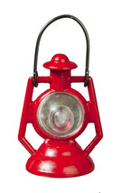 Dollhouse Miniature - Red Lantern - Metal &amp; Glass - 1:12 Scale - $8.99