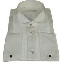 Mens CEREMONIA Tuxedo Formal Shirt 100% Cotton Turkey Slim Fit #stn 17 abt ivory image 2