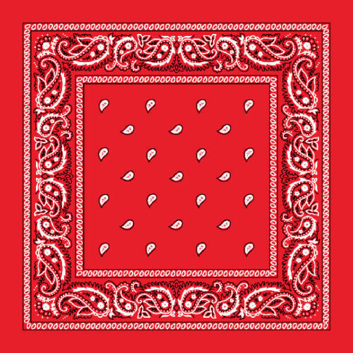 Red - 3 Pcs Scarf Paisley Print Bandana 100% Cotton Head Warp