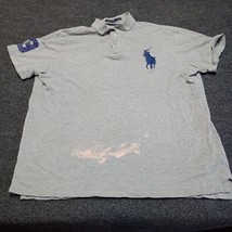 Polo Ralph Lauren Shirt Men XL Gray  3 Big Pony Golf Golfer Distressed * - $27.77
