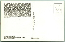 Ronald Reagan And Prime Minister Trudeau in Canada UNP Chrome Postcard G11 - £2.33 GBP