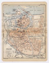 1930 Original Vintage City Map Of Calais / PAS-DE-CALAIS / France - £16.89 GBP
