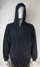 Full-Zip Hoodie Fleece Jacket Long Sleeve Black Sweatshirt  Med SKU #049... - £17.30 GBP
