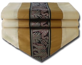 TIL143 gold table Elephant runner tablecloth tablerunner silk 150x30cm 5... - $17.99