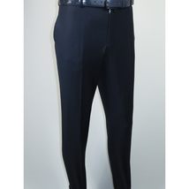 Men's MONO Turkey Slacks 100% Wool Plain Front Slim Fit 2502-02 Navy Blue image 4