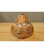 MODERN Art Hand Carved South American PERU Gourd Story Panel Folk Art - £19.42 GBP