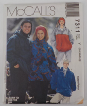 MCCALLS PATTERN #7311 MENS PULLOVER TOP LONG SLEEVE HEADBAND SZ S-L UNCU... - $7.99