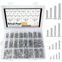 750Pcs #2-56#4-40#6-32#8-32 Phillips Pan Head Screws Bolt, #2-56#4-40#6-32#8-32 - £31.74 GBP