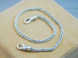 STUNNING Designer Signed 18k &amp; Sterling Wheat Chain 15.25&quot; Choker - £315.74 GBP