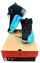 Air Jordan 12 Retro Black / Moon Gamma Blue Sneakers Men's Size 9.5 Orig... - $123.74