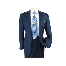 Men Renoir Suit Super 140s Soft Wool 2Button Side Vent Classic Fit 508-19 Navy image 8