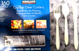 Kirkland Signature Crystal Clear Cutlery 180 Forks 120 Spoons 60 Knives ... - $31.42