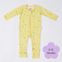 An item in the Baby category: Bambi Mini Co. Wrigglesuit 6-12 Months (with Grippy Feet) Elfin Yellow