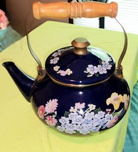 GAILSTYN-SUTTON Flower Garden Design Vintage Enamel Teapot, Unique Gift - £15.85 GBP