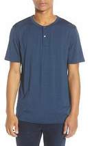 Theory Mens Anemone Trim Fit Stripe Henley, Size XX-Large - Blue - £55.82 GBP