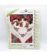 Modell Poinsettia Cross Stitch Tablecloth Kit 32” X 32” Christmas Germany - £21.11 GBP