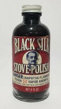 Vintage Black Silk Stove Polish Bottle USA Antique Skull and Bones Poison Label - £11.12 GBP