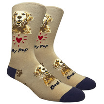Golden Retriever Dog Socks Fun Novelty Dress Casual Unisex SOX FineFit O... - £10.36 GBP