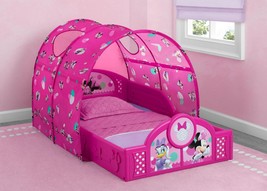 Toddler Bed with Canopy Disney Minnie Mouse Plastic Sleep Play Pink Kids Bedroom - £88.02 GBP