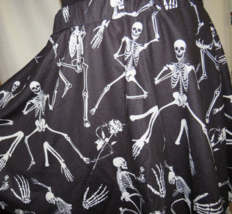Shein black skeleton and rose print skater skirt, Plus size 4X - £21.62 GBP