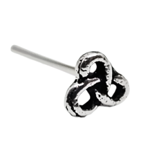 Celtic Nose Stud Piercing 925 Sterling Silver Bendable Trinity Triquetra Ethnic - £2.81 GBP