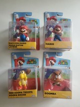 4 Jakks Pacific World of Nintendo Super Mario 2.5" Goomba Red Koopa Raccoon Toys - £31.64 GBP