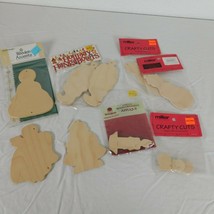Lot of 13 Unfinished Wood Pieces Christmas Santa Angel Snowman Tree Cand... - $9.75