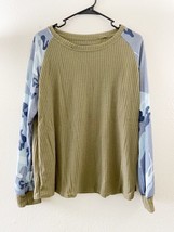 Ramisu Women&#39;s Casual Long Sleeve Camouflage Shirt, Green, XL - $7.79