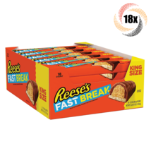 Full Box 18x Packs Reese&#39;s Fast Break Peanut Chocolate King Size Candy |... - £54.23 GBP