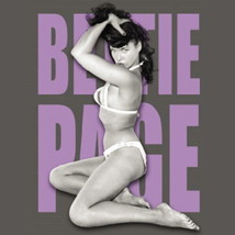 Bettie Page Barefoot Bikini Photo Kneeling T-Shirt, NEW UNWORN - £12.01 GBP