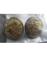 Lot of 2 Vintage Gold Tone Metal US Army Buttons American Eagle LOOK - $15.84