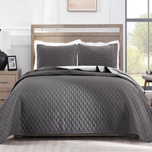 Exclusivo Mezcla Ultrasonic Reversible King Size Quilt Bedding, Grey, 10... - $857.61 MXN