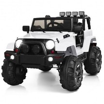 12V Kids Remote Control Riding Truck Car with LED Lights-White - Color: White - £248.13 GBP