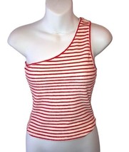 Re/Done One Shoulder Stripped Cropped Top New With Sample Tag Size Small - £22.23 GBP