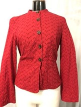 Michael Kors Women&#39;s Blazer Jacket Red Eyelet Fully Lined 5 Button Size 12 - £23.30 GBP