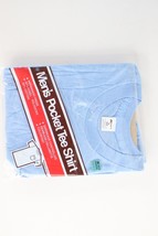 Deadstock Vintage 70s Streetwear Mens Medium Blank Pocket T-Shirt Light Blue USA - £34.81 GBP