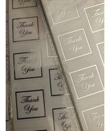 Wilton Thank You card Envelope Decorating Seals Silver 50 Ct party favor... - $2.21