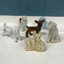 Lot of 6 vintage Dog ceramic mini doggies doggy set JAPAN 2-3” - £32.86 GBP