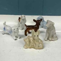 Lot of 6 vintage Dog ceramic mini doggies doggy set JAPAN 2-3” - £31.45 GBP