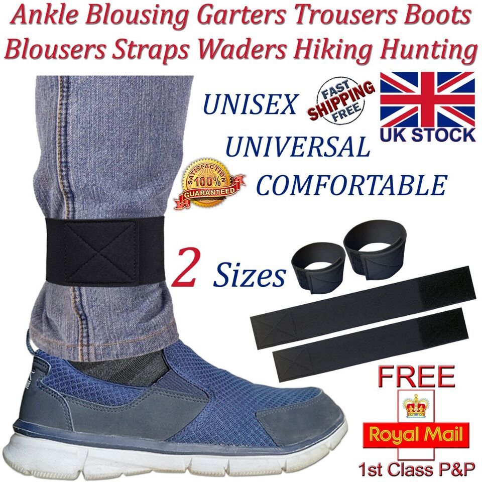 2x Ankle Blousing Garters Trouser Straps Hiking Cycling Gardening Fishin... - $6.71