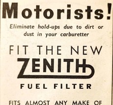 1954 Hunter Motors Zenith Fuel Filters Carbs Advertisement Automobilia E89G4 - £11.56 GBP