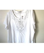 Beautiful Chica White Carolyn Taylor S Sleeve Henley T Shirt With Bling ... - $27.34 CAD