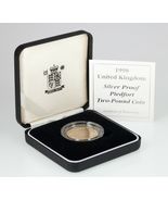 1998 Großbritannien Silber Zwei Pfund Beweis Piedfort Münze, Km P30 - $2,547.28 MXN