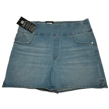 Rock &amp; Republic Denim Rx Fever Pull-On Shorts Mid Rise Ultra Slim Womens Size 16 - £18.99 GBP