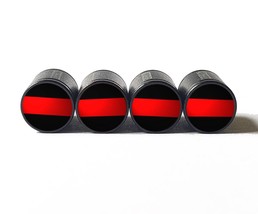 Fire Fighter Red Line - Original Flag - Tire Valve Stem Caps - Black, Aluminum - - £12.57 GBP
