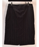Armani Collezioni Womens Wool Striped Skirt Black 4 - $67.91 CAD